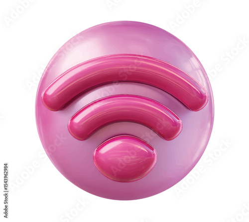 3d pink wifi symbol high resolution vector graphic