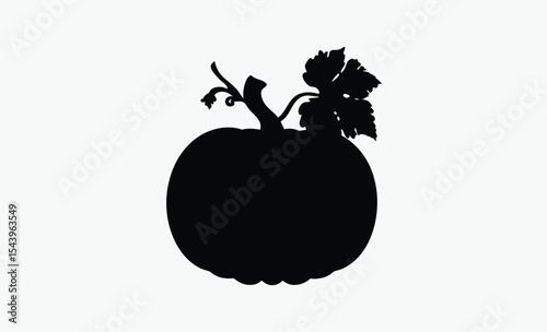 pumpkin silhouette icon, Halloween spooky pumpkin, jack o’ lantern vector, black and white clipart