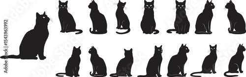 Cat Sitting Icon Silhouette vector illustration