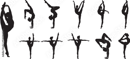 Gymnast Dancer Icon Silhouette vector illustration