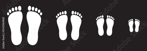 Footprint Vector Illustration Set Silhouette | Shoe, Paw, and Barefoot Print Icons Footprint Vector Illustration Set Silhouette | Human and Animal Tracks Collection