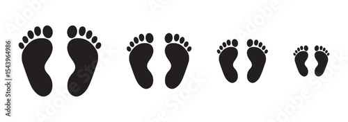 Footprint Vector Illustration Set Silhouette | Shoe, Paw, and Barefoot Print Icons Footprint Vector Illustration Set Silhouette | Human and Animal Tracks Collection