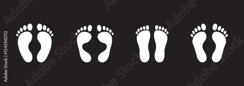 Footprint Vector Illustration Set Silhouette | Shoe, Paw, and Barefoot Print Icons Footprint Vector Illustration Set Silhouette | Human and Animal Tracks Collection