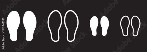 Footprint Vector Illustration Set Silhouette | Shoe, Paw, and Barefoot Print Icons Footprint Vector Illustration Set Silhouette | Human and Animal Tracks Collection