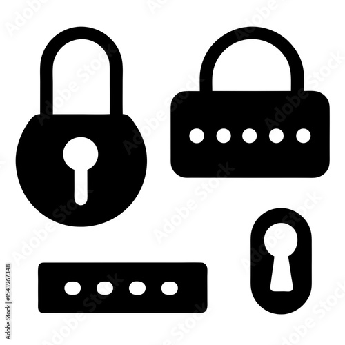 security icon.Secure Your Digital Life Padlocks, Keyholes, and Combination Locks Icons
