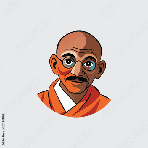 Illustrative Portrait of Mahatma Gandhi A Symbol of Peace and Nonviolent Resistance