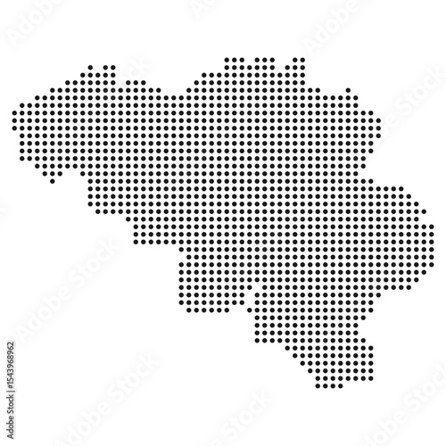 Dotted Belgium map, black dot map of Belgium vector illustration