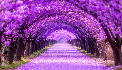 Purple Blossom Tunnel Path.