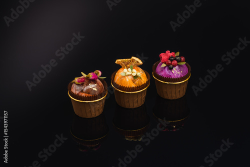 fruit berry tea in transparent balls and heart.