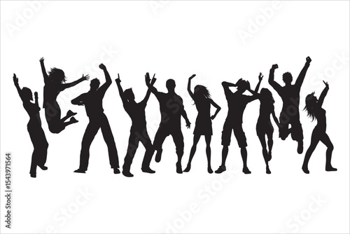 people dancing silhouette vector file  