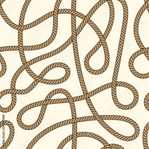 Tangled Rope. Vector Seamless Pattern