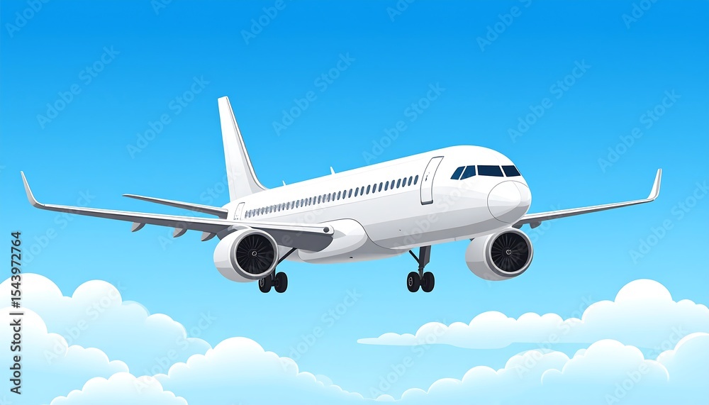 Obraz premium Airplane Flying Above Clouds.