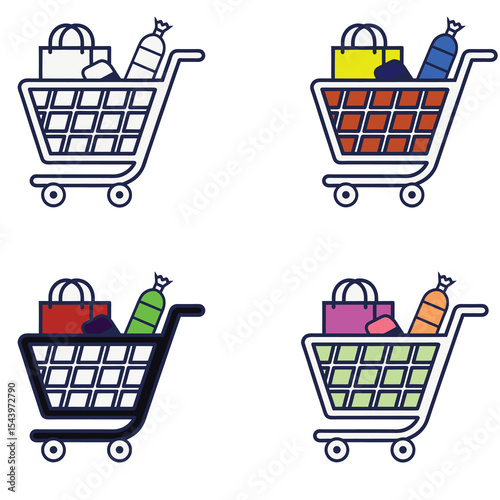shopping cart, grocery cart, shopping basket, cart icon, groceries