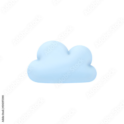 3D Rendered Pastel Blue Cloud: Perfect for Weather Apps & Designs