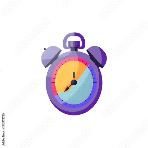 Purple Alarm Clock Icon: Time Management & Productivity Graphic