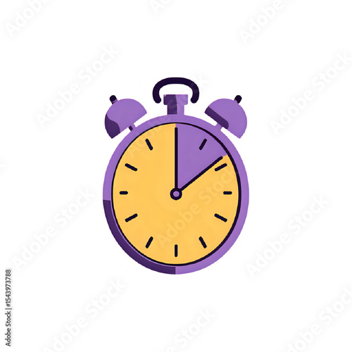 Purple Alarm Clock Icon: Time Management & Productivity Symbol