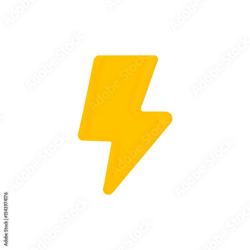 Bold Yellow Lightning Bolt Icon: Energy, Power, Speed Symbol
