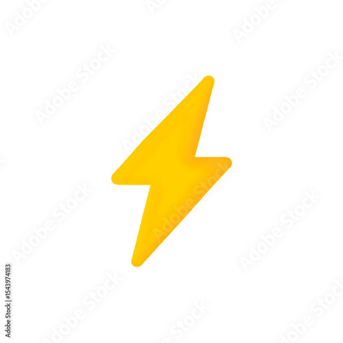 Powerful Yellow Lightning Bolt Icon: Energy, Speed, and Power Symbol
