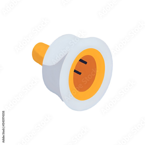 Isometric Plug Illustration: Electrical Outlet, Power Connector, Energy Symbol, 3D Design Element