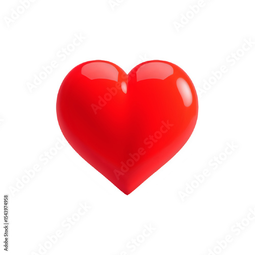 Red Heart Shape: A Vibrant 3D Render