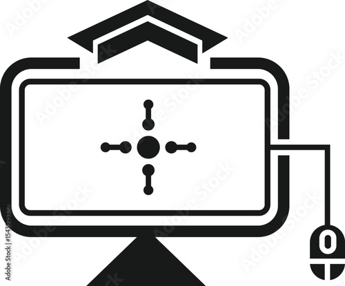  Modern Technical Institute Logo Design with Circuit and Screen Symbol