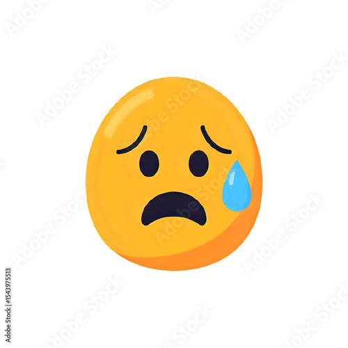 Worried Emoji:  A Digital Illustration of Sadness and Anxiety