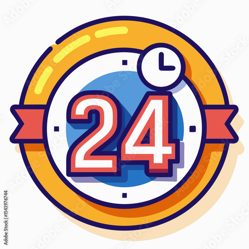 24 hour service badge design graphic