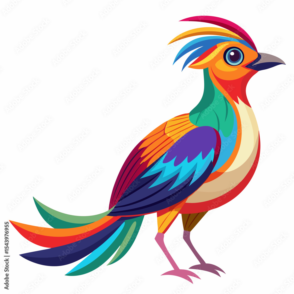 Fototapeta premium Vibrant colorful bird illustration design