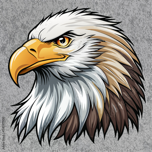 Majestic bald eagle head illustration