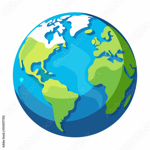 Simplified cartoon illustration of planet earth