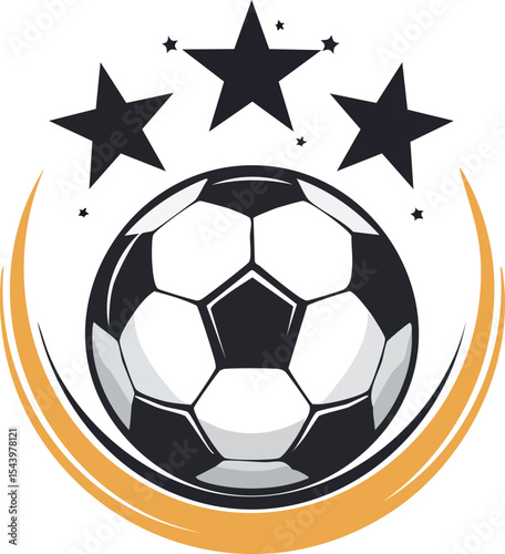 Soccer Logo with Stars – Emblem Vector