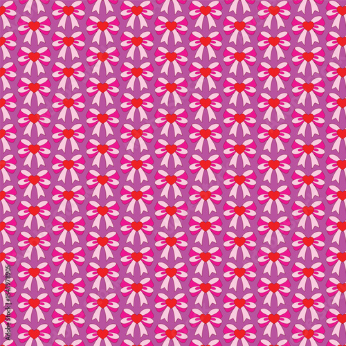 Pink bows and hearts pattern
