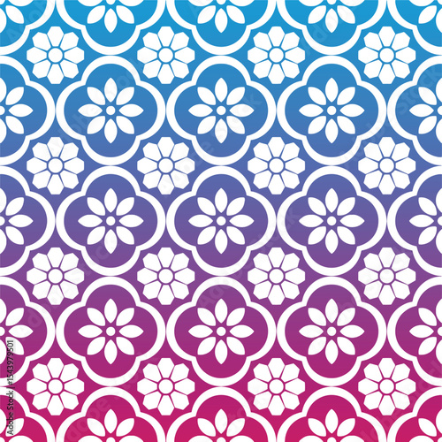 Seamless Geometric Floral Pattern Vector