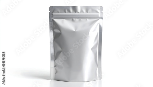 Silver Foil Pouch Packaging Mockup.