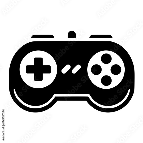 Minimalist Retro Gamepad Silhouette – Black SVG Clipart Icon