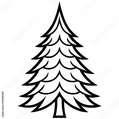 Pine Tree Outline Design