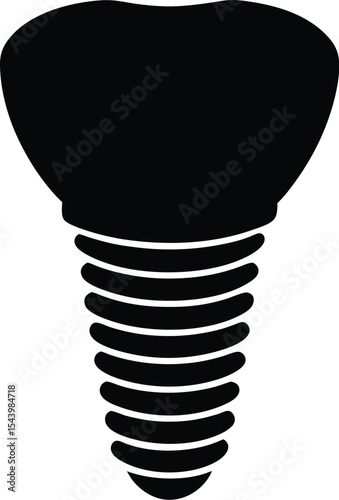 Dental implant silhouette vector illustration