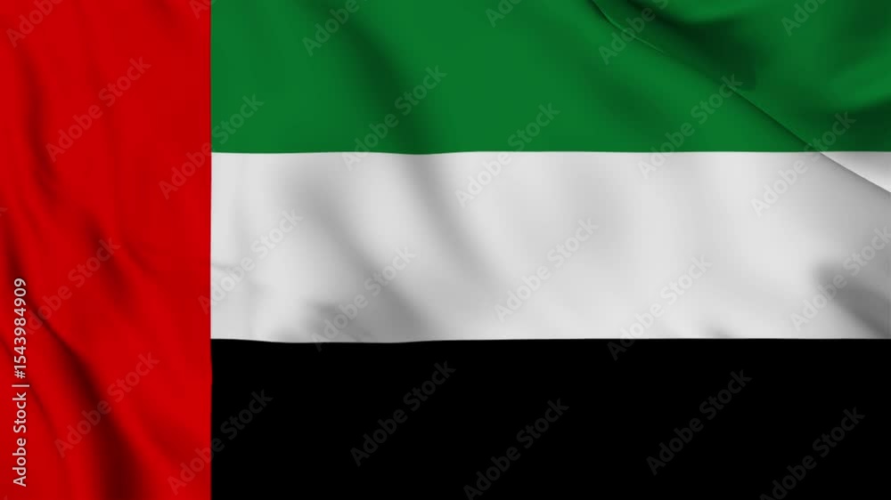 united arab emirates national flag video waving in wind. Realistic flag background. Close up view, perfect loop, 4K footage. united arab emirates national flag video waving in wind. Realistic flag background. Close up view, perfect loop, 4K footage.