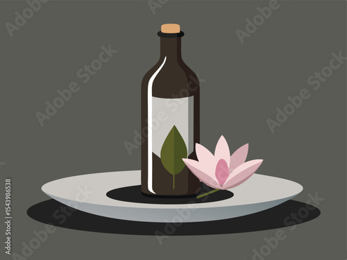 wine bottle and glass