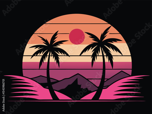 tropical beach with palm trees