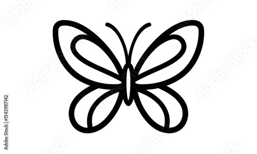 Butterfly icon logo template, vector illustration, nature symbol, minimalist insect emblem, animal silhouette, beauty brand mark, modern abstract design, branding concept, png.