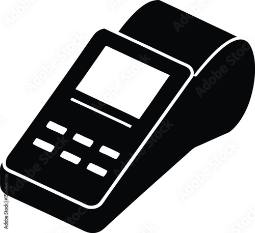 Payment terminal silhouette vector illustration