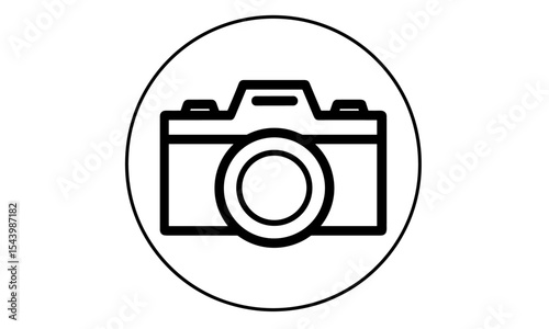 Photo camera icon, camera symbol, app icon, web icon, photography equipment, photo gear, photo shoot, digital camera, vector illustration, cutout PNG.