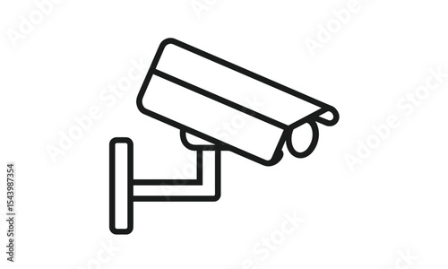 Surveillance camera icon, CCTV security system, video monitoring equipment, security technology, safety device, protection gear, vector illustration.