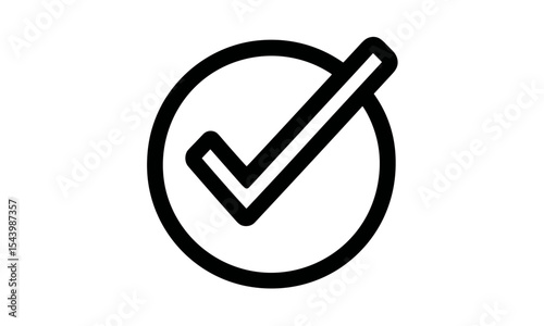 check mark icon, tick symbol black, vector illustration, approval sign, confirmation, success mark, UI element, interface icon, validation, business symbol, vector illustration.