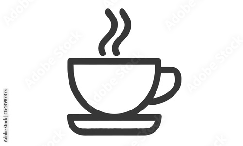Coffee cup icon, hot beverage symbol, coffee mug illustration, vector illustration, cafe drink, cutout coffee cup, espresso, latte, cappuccino, morning coffee, caffeine boost, cozy drink