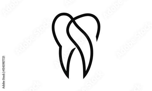 Tooth emblem logo design, vector illustration, dentist office branding, dental care symbol, clean smile icon, medical identity concept, isolated dental clinic badge, white.