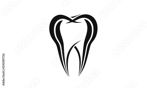 Tooth shape design for dentist logo, vector illustration, dental clinic symbol, oral health branding, clean teeth concept, cosmetic dentistry logo template, isolated, cutout.