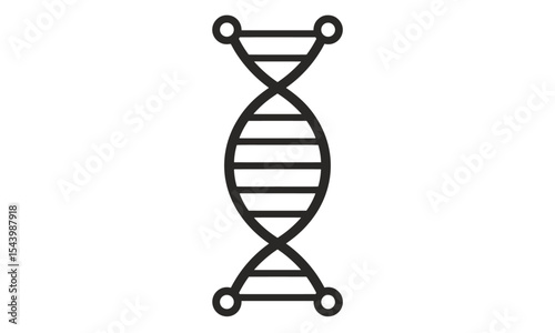 DNA helix, chromosome, molecule symbol, dna icon, science structure, biology strand, genetics symbol, genome spiral, biotechnology design, vector illustration, research icon, lab icon.