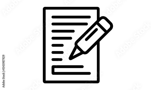 Contract form with pen, office document icon, signature layout, png, business agreement symbol, document paper, admin paperwork, vector illustration, fillable sheet icon.